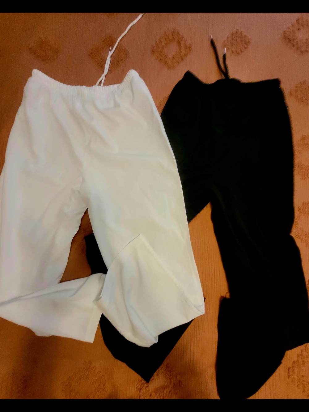 2pr SHEIN Black & White Drawstring Sheer Pants Duo